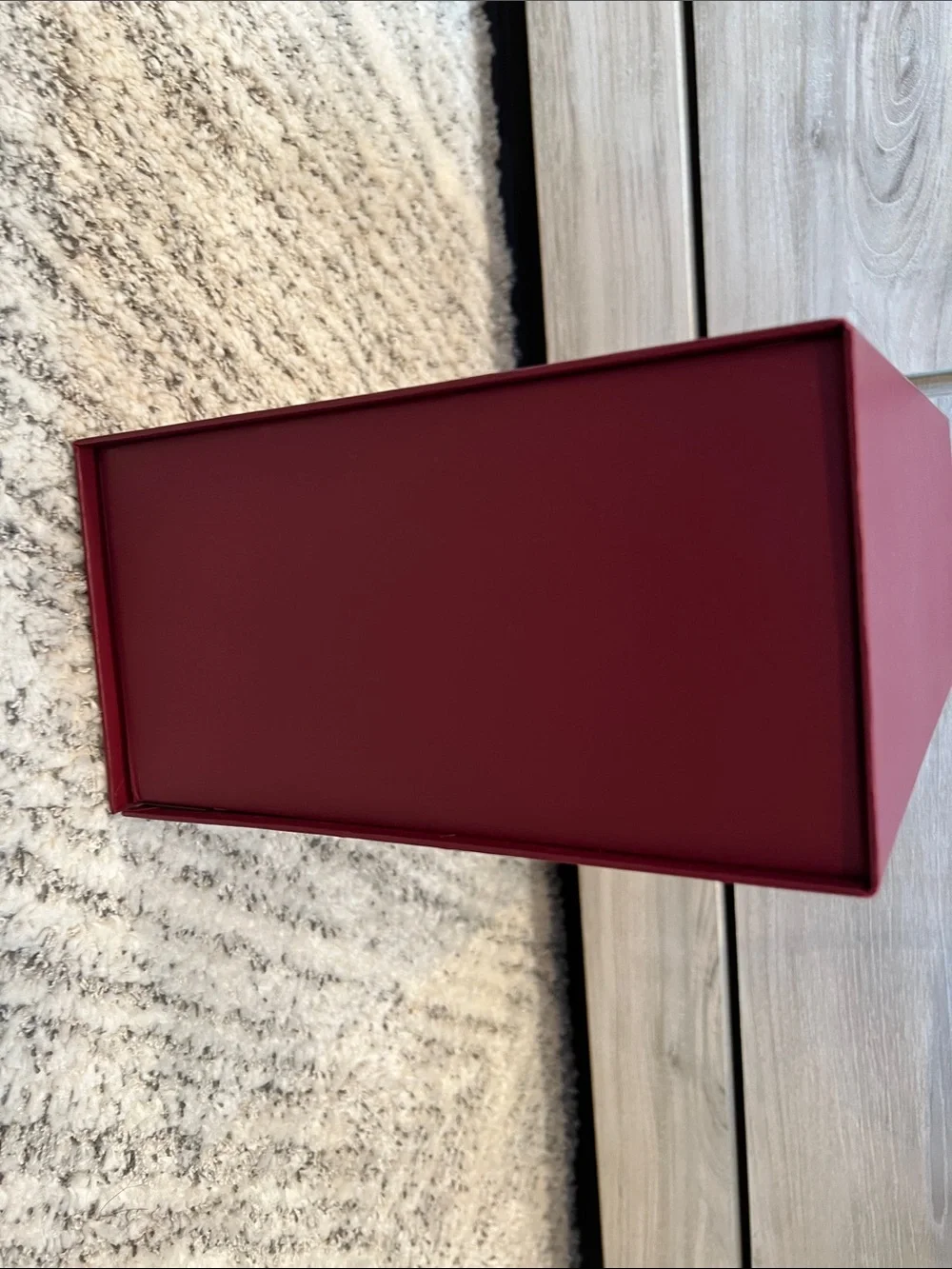 New Gucci Beautiful Burgundy Box with Silver Branded Tissue Sheet